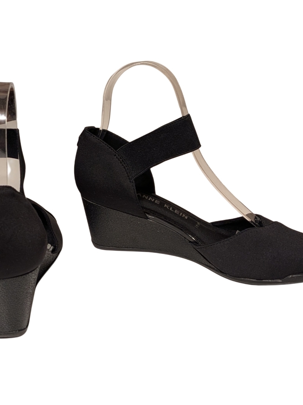 Anne Klein iFlex Black Slingback Wedge Heels Womens Size 6.5 M Comfort Shoes - Picture 7 of 10